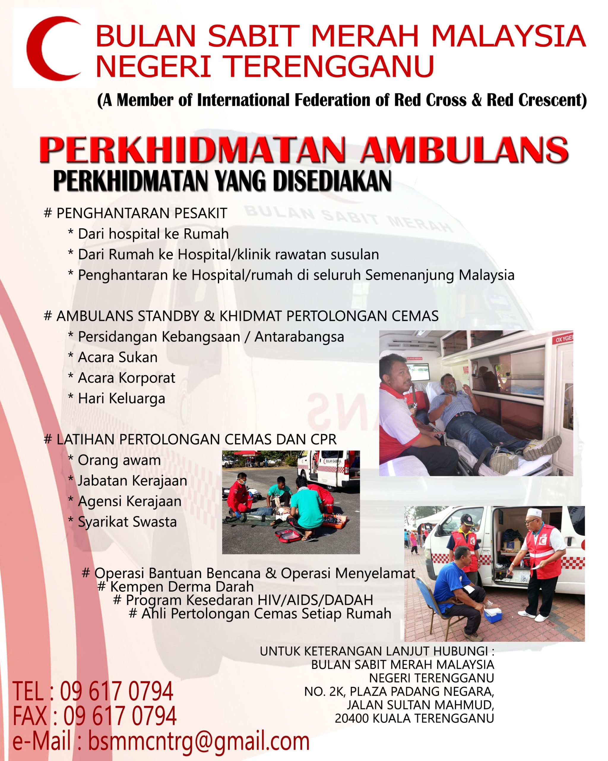 Ambulans Bulan Sabit Merah Terengganu: Perkhidmatan Kecemasan Pantai & Bandar
